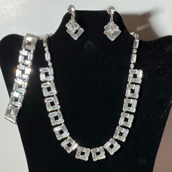 Stunning Art Deco style 3 piece Rhinestone necklace set. - Picture 1 of 5